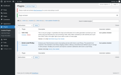 Page screenshot: Plugins ‹ Test site — WordPress