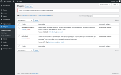 Page screenshot: Plugins ‹ Test site — WordPress