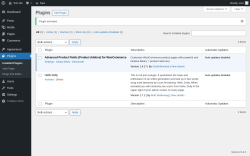 Page screenshot: Plugins ‹ Test site — WordPress