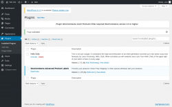 Page screenshot: Plugins ‹ Test site — WordPress
