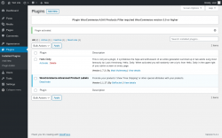 Page screenshot: Plugins ‹ Test site — WordPress