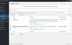 Page screenshot: Plugins ‹ Test site — WordPress