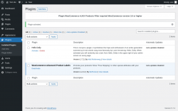 Page screenshot: Plugins ‹ Test site — WordPress