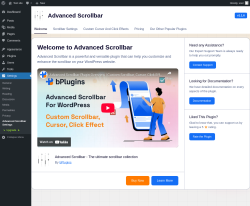 Page screenshot: Settings → Advanced Scrollbar Settings