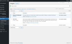 Page screenshot: Plugins &lsaquo; Test site &mdash; WordPress