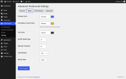 Page screenshot: Testimonials &rarr; Settings &rarr; Styles