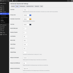 Page screenshot: Testimonials &rarr; Settings &rarr; Styles