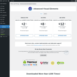 Page screenshot: Advanced Visual Elements → Upgrade  ➤