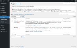 Page screenshot: Plugins &lsaquo; Test site &mdash; WordPress