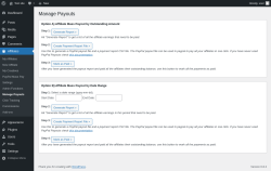Page screenshot: Affiliates → Manage Payouts