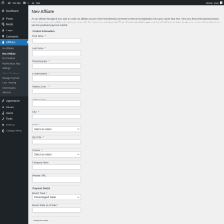 Page screenshot: Affiliates → New Affiliate