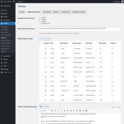 Page screenshot: Affiliates → Settings → Affiliate Registration