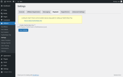 Page screenshot: Affiliates → Settings → Payment