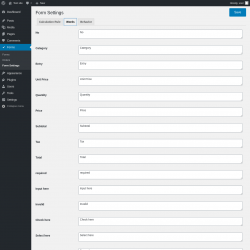 Page screenshot: Forms &rarr; Form Settings &rarr; Words
