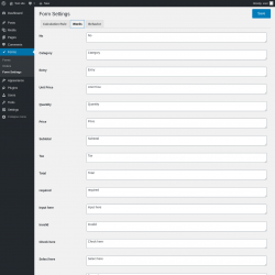 Page screenshot: Forms &rarr; Form Settings &rarr; Words