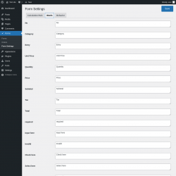 Page screenshot: Forms &rarr; Form Settings &rarr; Words