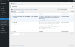 Page screenshot: Plugins &lsaquo; Test site &mdash; WordPress