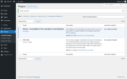 Page screenshot: Plugins &lsaquo; Test site &mdash; WordPress