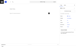 Page screenshot: Add Page &lsaquo; Test site &mdash; WordPress