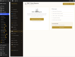 Page screenshot: AgencyBoost &rarr; PDF Reports 🔒