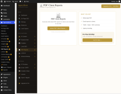 Page screenshot: AgencyBoost &rarr; PDF Reports 🔒