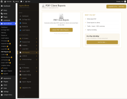 Page screenshot: AgencyBoost &rarr; PDF Reports 🔒