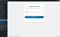 Page screenshot: AI Builder &rarr; Reset Password