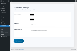 Page screenshot: AI Builder &rarr; Settings