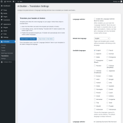 Page screenshot: AI Builder &rarr; Translations