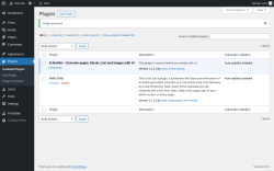 Page screenshot: Plugins &lsaquo; Test site &mdash; WordPress