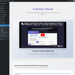 Page screenshot: AI Builder &rarr; Tutorial