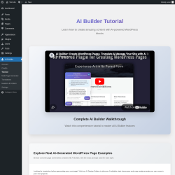Page screenshot: AI Builder &rarr; Tutorial