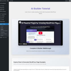 Page screenshot: AI Builder &rarr; Tutorial