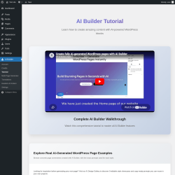 Page screenshot: AI Builder &rarr; Tutorial