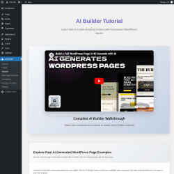 Page screenshot: AI Builder &rarr; Tutorial
