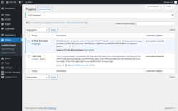 Page screenshot: Plugins &lsaquo; Test site &mdash; WordPress