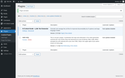Page screenshot: Plugins ‹ Test site — WordPress