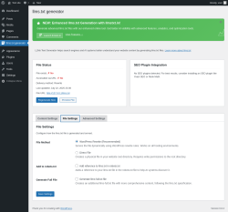 Page screenshot: llms.txt generator → File Settings