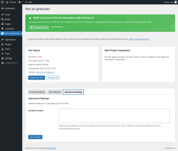 Page screenshot: llms.txt generator → Advanced Settings