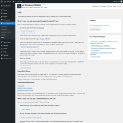 Page screenshot: AI Content Writer &rarr; Help