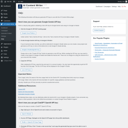 Page screenshot: AI Content Writer &rarr; Help