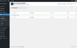 Page screenshot: AI Content Writer &rarr; Campaigns
