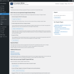 Page screenshot: AI Content Writer &rarr; Help