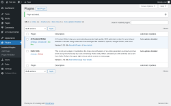 Page screenshot: Plugins &lsaquo; Test site &mdash; WordPress