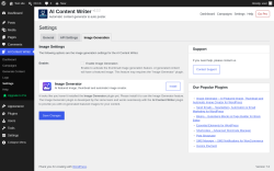 Page screenshot: AI Content Writer &rarr; Settings &rarr; 
				Image Generation			