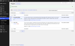 Page screenshot: Plugins &lsaquo; Test site &mdash; WordPress