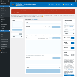 Page screenshot: Tools → Generate Content