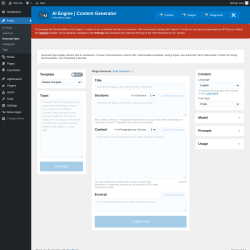 Page screenshot: Posts → Generate New