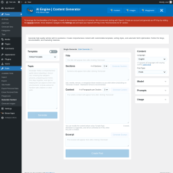 Page screenshot: Tools → Generate Content