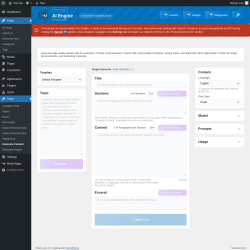 Page screenshot: Tools → Generate Content